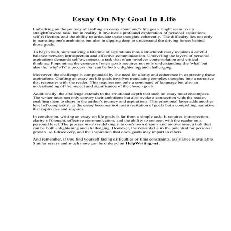 Essay On My Goal In Life. 009 My Goal In Life Essay Example Goalsetting Phpap...