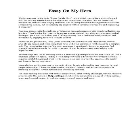 Unsung Hero Essay | PDF