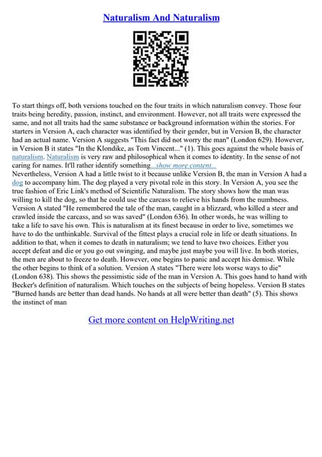 Characteristics Of Naturalism | PDF