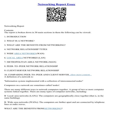 Essay On Networking