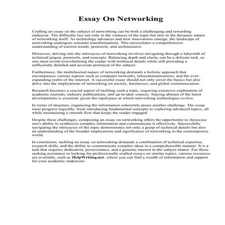 Essay On Networking.pdf