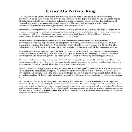 Essay On Networking.pdf
