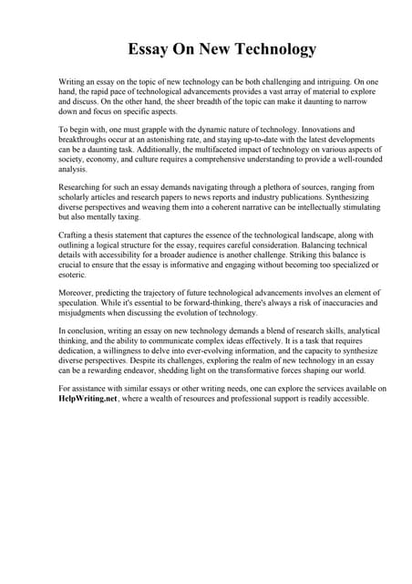 Essay On New Technology Pdf Essay On New Technology Pdf