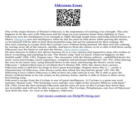 Essay On Odysseus