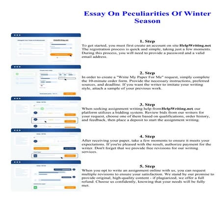 Essay On Peculiarities Of Winter Season. Online assignment writing service.