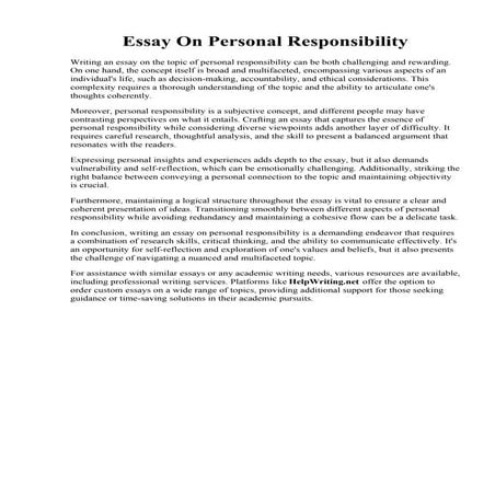 Essay On Personal Responsibility.pdf