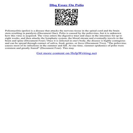 Essay On Polio