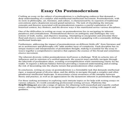 Essay On Postmodernism.pdf
