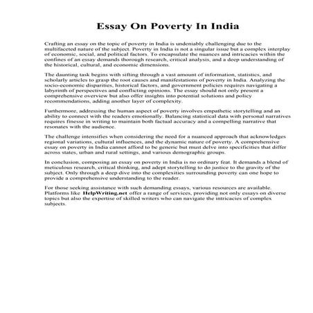 Essay On Poverty In India. Geisinger Commonwealth School of Medicine
