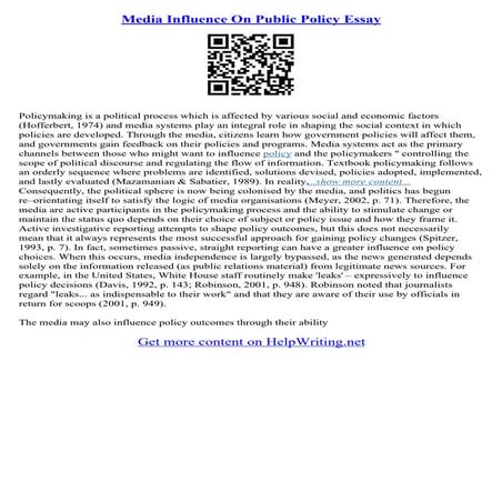 Essay On Public Policy