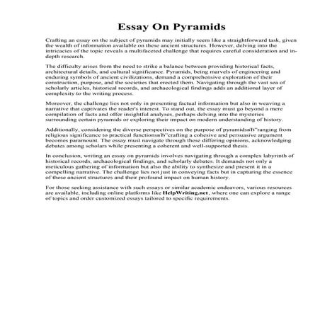 Essay On Pyramids