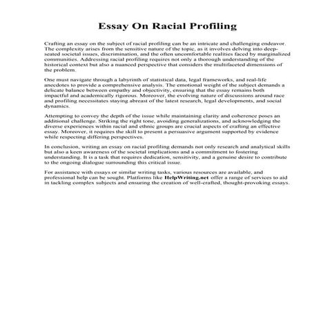 Essay On Racial Profiling. Concordia College New York