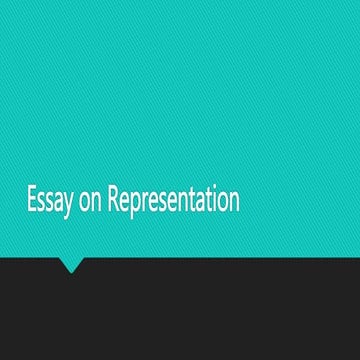 Essay on representation