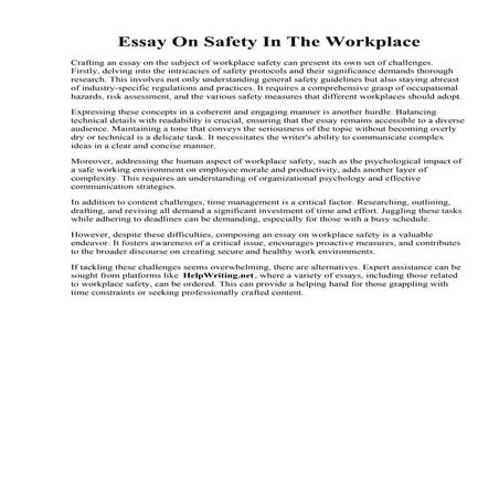 Essay On Safety In The Workplace.pdf