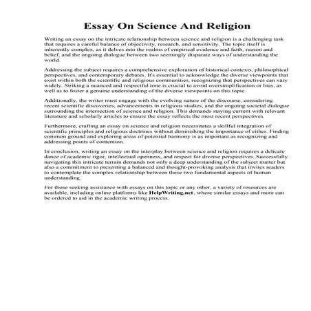 Essay On Science And Religion