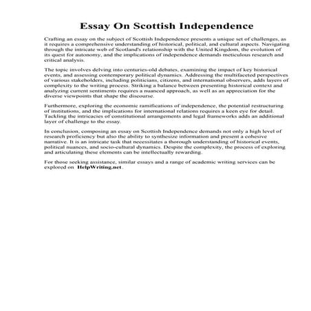 Essay On Scottish Independence. Essay - Scottish independence after Brexit - ...