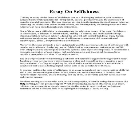 Essay On Selfishness.pdf