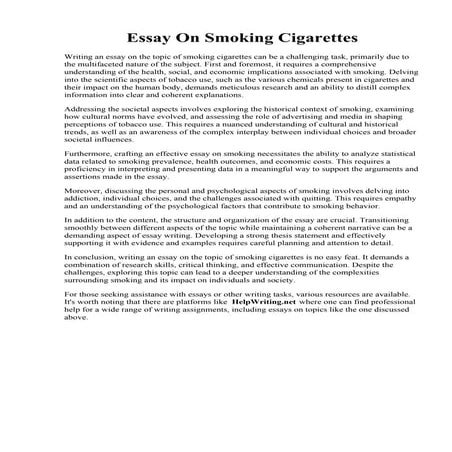 Essay On Smoking Cigarettes. Smoke Essay  Essay on Smoke for Students and Chi...