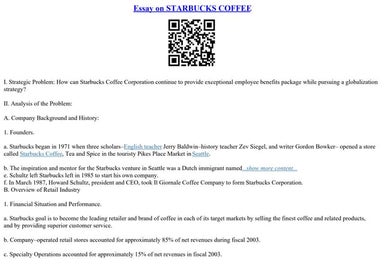 Essay On STARBUCKS COFFEE