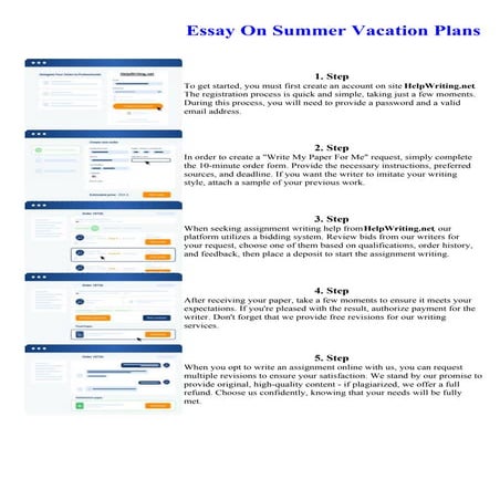 Essay On Summer Vacation Plans