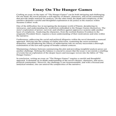 Essay On The Hunger Games