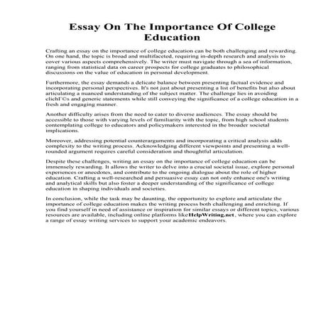 Essay On The Importance Of College Education.pdf