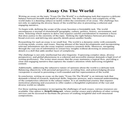 Essay On The World.pdfEssay On The World