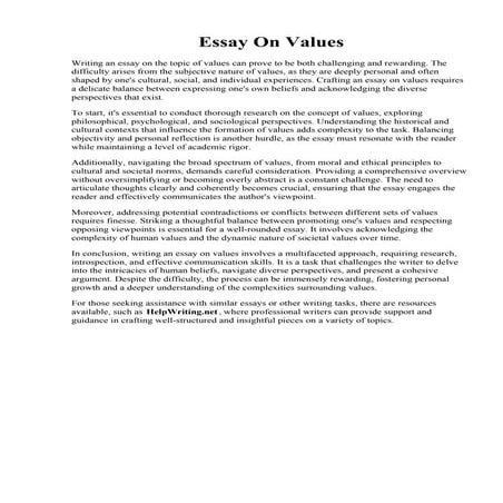 Essay On Values