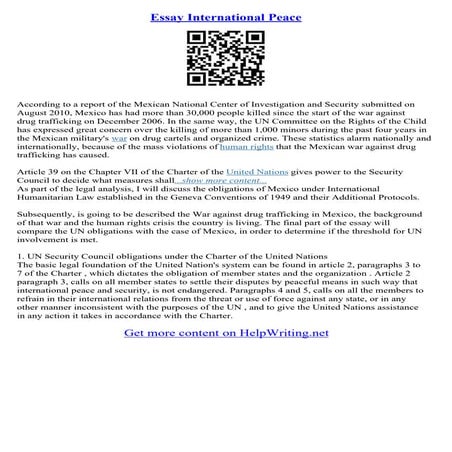 Essay On World Peace