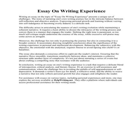 Essay On Writing Experience. 50 Best Reflective Essay Examples Topic Samples ...