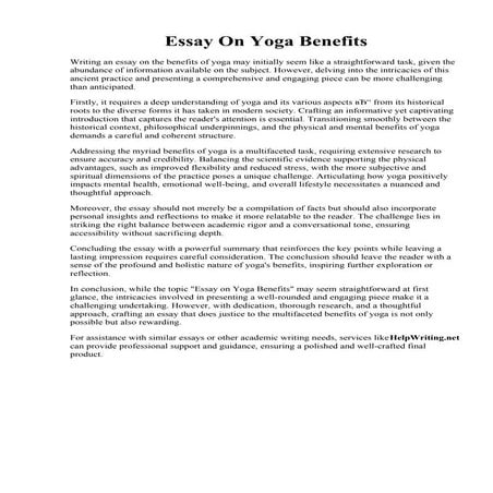 Essay On Yoga Benefits.pdf
