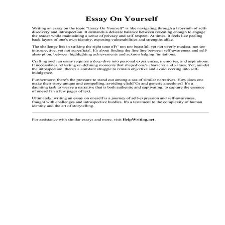 Essay On Yourself. 001 Essay About Myself Introduction Bunch Ideas Of Example...