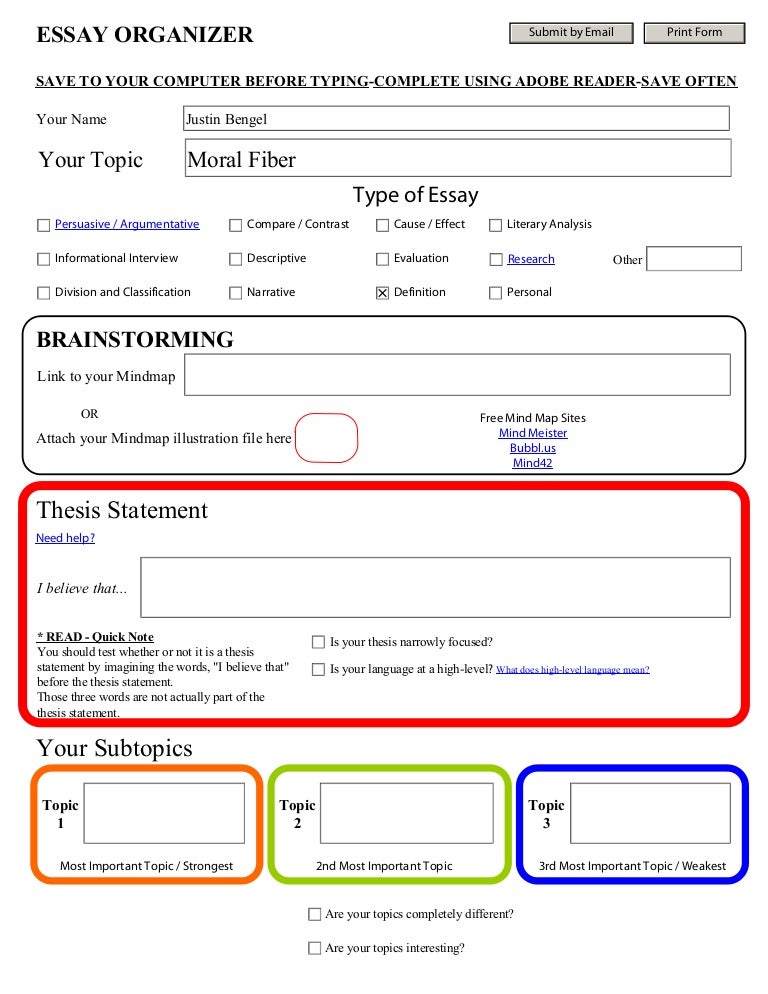 Argumentative essay graphic organizer example picture
