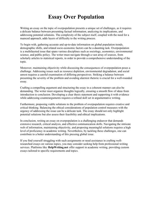 World Population Essay.pdfWorld Population Essay | PDF