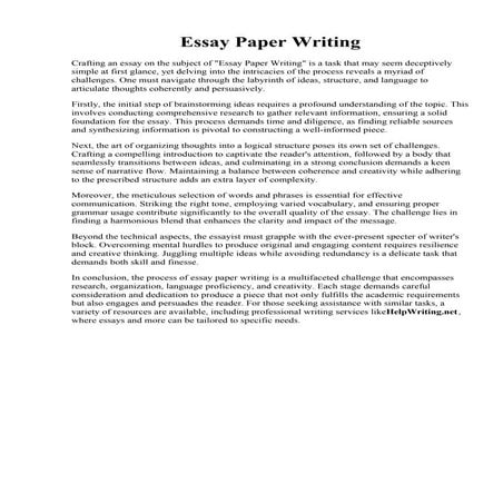 Essay Paper Writing
