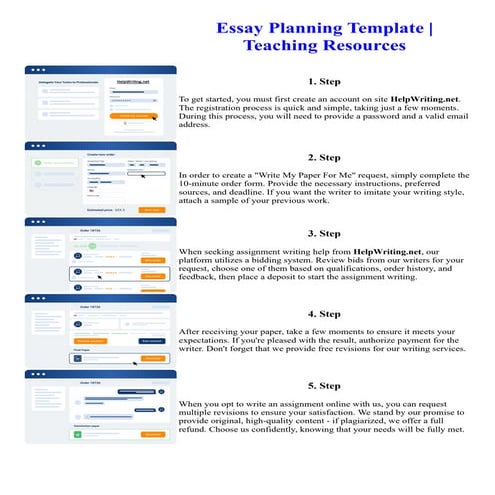 Essay Planning Template Teaching Resources