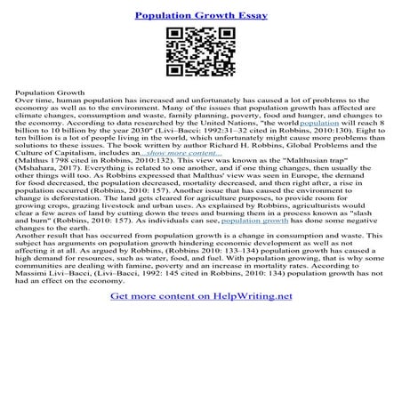 Essay Population | PDF