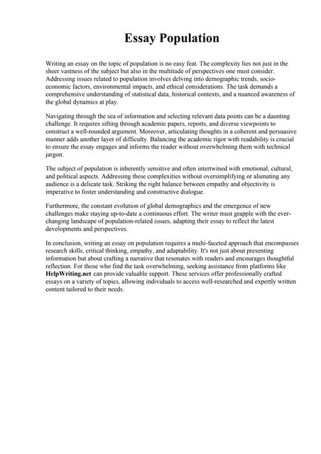 Essay On Human Population.pdf