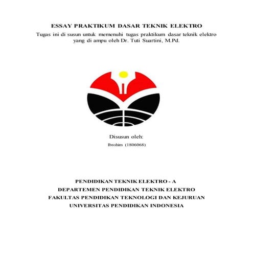 Essay praktikum dasar teknik elektro