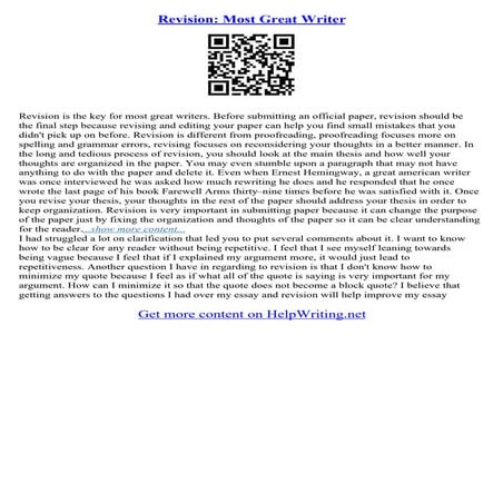 Essay Revision