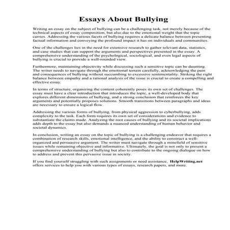 Essays About Bullying.pdf