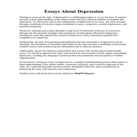 Essays About Depression