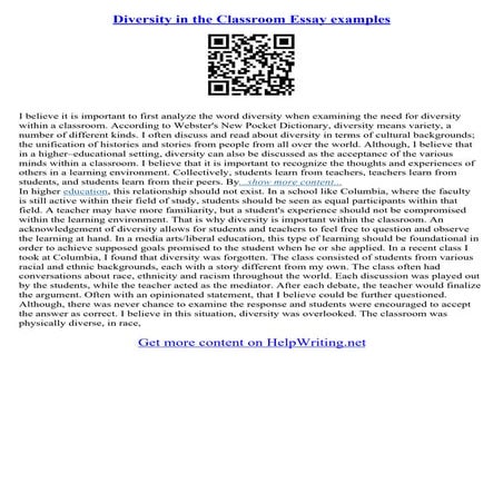 Essays About Diversity