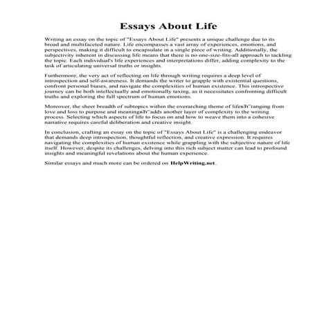 Essays About Life
