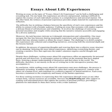 Essays About Life Experiences.pdf