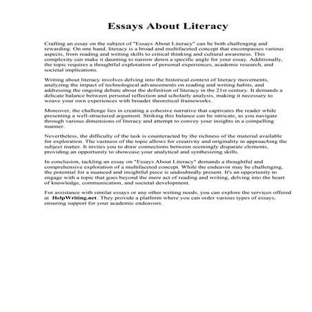 Essays On Literacy.pdf