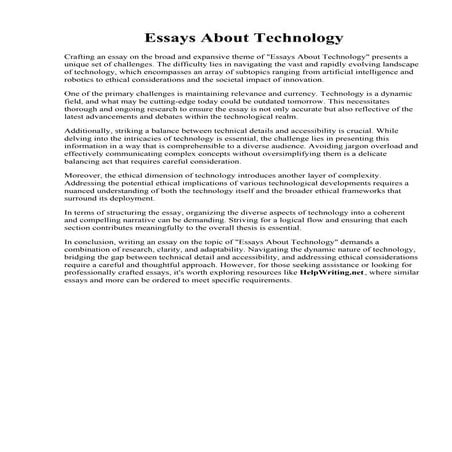 Essays About Technology