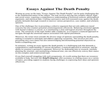 Essays Against The Death Penalty.pdfEssays Against The Death Penalty
