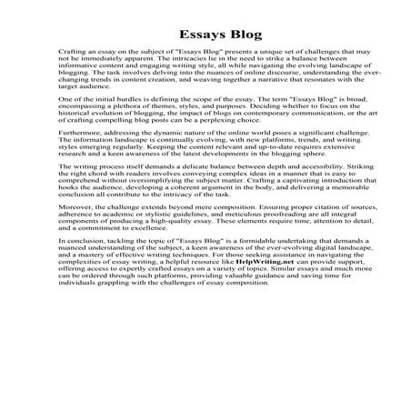 Essays Blog.pdfEssays Blog | PDF