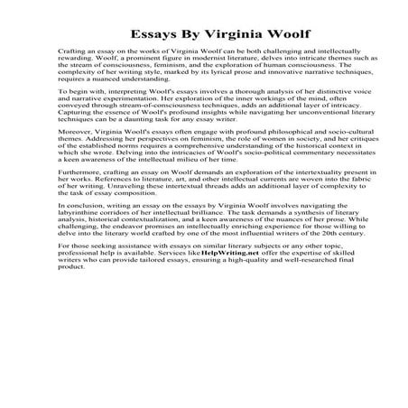 Essays By Virginia Woolf